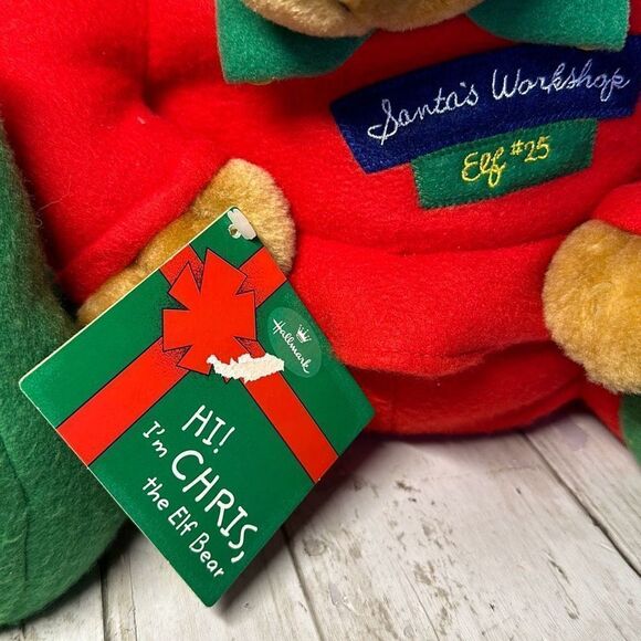 Hallmark Chris the Elf Bear Santa’s Workshop Plush Christmas Teddy Bear 14” - Picture 4 of 6